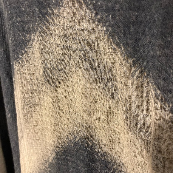 Blue and White Extra Long Scarf - Picture 14 of 15